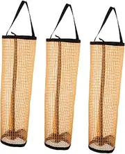 GOOHOCHY 3pcs Tennis Ball Picker Bag Durable Mesh Storage Pouch for Tennis Golf Baseballs Practical and Convenient Sports Equipment Organizer