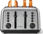 DT640 4-Slice Toaster, Extra Wide Slots, Retro Stainless Steel with High Lift Le