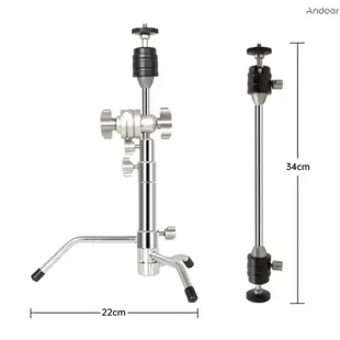 Andoer Mini C 型支架 20.8 英寸桌面三腳架手機三腳架支架鋁合金 10kg/22lbs 負載能力 2 節