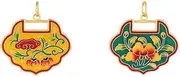 [HXSCOO] Cloisonne Sand Gold Matching Beads Safety Buckle Long Life Lock Pendant Sweater Chain Accessories