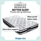 Giselle Single Bed Mattress Pocket Spring Bedding Tight Top Firm Rumba 24cm