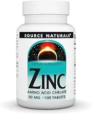 Zinc Chelate 50mg Source Naturals, Inc. 100 Tabs