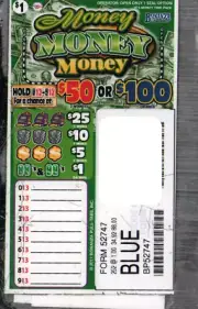 Pull Tab Ticket- Hard Card Tickets - Game - Holder - Money Money Money