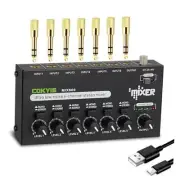 COKYIS Mini Audio Mixer, 6-Channel Stereo Line Mixer for Precision Sub-Mixing,
