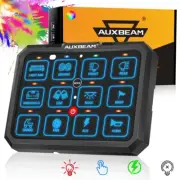 AUXBEAM 12 Gang Switch Panel Kit RGB LED Light Bar Relay System Marine 12/24V (for: Honda)