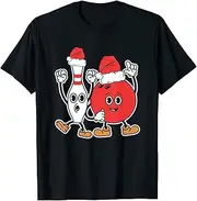 [VidiAmazing] Christmas Bowling Snowman Winter Holiday Bowling Lover ds1291 T-Shirt