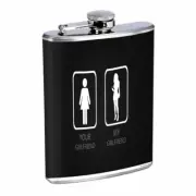 My Girlfriend Em1 Flask 8oz Stainless Steel Hip Drinking Whiskey