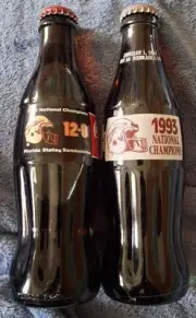 1993 & 1999 FSU Florida State Seminoles National Champions Football Coke Bottles