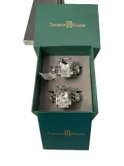 Thorson Hosier Crystal Clear Emerald Cut Napkin Rings (2)