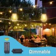 20-60M Dimmable LED Festoon String Lights Outdoor Chrismas Wedding w/ RF Remote