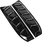 Compatible for Honda Civic 16-20 Carbon Fiber Look Rear Window Louver Cover Sun Shade Vent(Glossy Black)