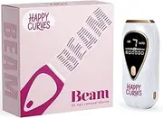 HAPPY CURVES Beam IPL Laser Hair Removal Device, At-Home Permanent Body Hair Removal for Women, Skin-Sensing, LCD Display, Includes UV Sunglasses & Razor