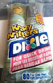 (NOS UNOPENED) 2003 DIXIE Krazy Kritters Cups 80 Count 7 oz. Fast Free Ship