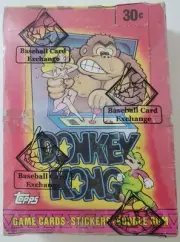 TOPPS 1982 DONKEY KONG WAX BOX 36 SEALED BOX! mario nintendo nes snes vintage!