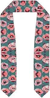 [SKKNT] Pastel Poppies Print Graduation Shawl Stole For Academic Commencements Honor Sash Congratulations Gift