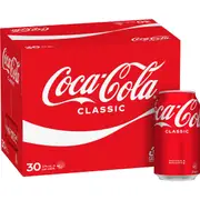 Coca-Cola Classic Soft Drink Multipack Cans 375mL x 30 pack