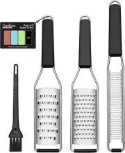 Lemon Zester Grater Three-Piece Suit - Heavy Duty Kitchen Tool for Parmesan Chee