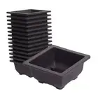 15 Pieces Flower Pots Plant Pots Square with Drainage Holes Flowerpots Planters