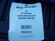 ROYAL DRY PRESSURE GAUGE 2" 100PSI 1/4" LOWER MOUNT P/N G1 100-BP