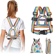 JXM Safety Harness Leash for Big Kids (6-12yrs) with Grab Handle, Secure Walking Leash with Tether for Autism, Special Needs, Active ADHD ASD Child, Adjustable Autism Elopement Harness with Pouch