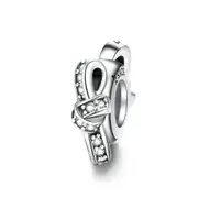 Bowknot Spacer Stopper with Knot Charm for Silver plating Bracelet