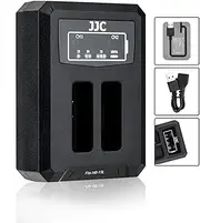 [JJC] NB-13L Battery Charger USB Dual Slots for Canon PowerShot G1X Mark III, G5X, G7X, G7 X Mark II, G9X, SX740, SX730, SX720, SX620 With 40cm Extension Cable