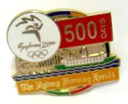 500 DAYS TO GO HERALD BRIDGE SYDNEY OLYMPIC GAMES 2000 PIN BADGE COLLECT #442