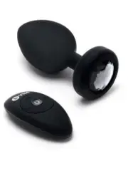 B Vibe 6 Function Rechargeable Silicone Vibrating Jewel Butt Plug XXL Black