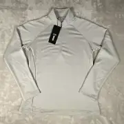 Adidas Golf 1/4 Zip Sweat Shirt Women Small Grey ClimaLite Athleisure Mock Neck