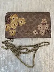 Coach Callie Foldover Chain Clutch In Signature Canvas With Prairie Floral Print