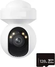 2K Outdoor WiFi Security Camera with Pan Tilt Auto Tracking IP Cam 4MP True Full-Color Night Vision Surveillance Camera(E1 Outdoor CX 128GB)