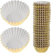 NOLITOY 500pcs Mini Aluminum Foil Cupcake Liners Greaseproof Standard Wrappers for Muffins and Baking Easy to Use for Cakes and Parties