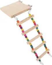 BESPORTBLE Budgie Climbing Ladder Toy Wooden Budgie Ladder for Parrots Cage Perch Safe Bird Toy