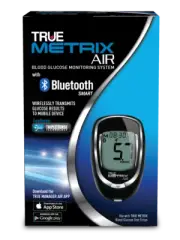 True Metrix Air Blood Glucose Monitoring Meter Glucometer Kit Finger Blue Tooth