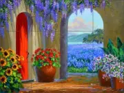 Mikki Senkarik Bluebonnet Art Ceramic Tile Mural Backsplash MSA221