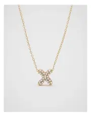 [Seed Heritage] Initial Jewel Bubble Necklace - X