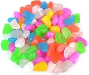 100Pcs Luminous Pebble Stones for Fish Tank Decorations Glow Dark Cobblestones for Garden and Aquarium Gravel Ornament Safe