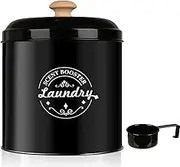 Laundry Scent Booster Beads Dispenser Container for Laundry Room Organization. Laundry Containers for Organizing with Lid. Metal Farmhouse Laundry Room Decor. Laundry Dispenser for Detergent (Black)