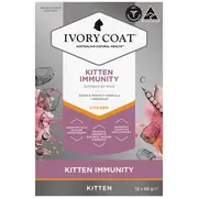 Ivory Coat Raw Health Immunity Kitten Food Pouch 85gx12