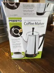 PRESTO 12 CUP ELECTRIC PERCOLATOR CHROME & STAINLESS MODEL 02811