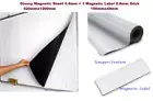 1 Glossy Whiteboard Magnet Sheet 620x1200mm Magnetic Flexible Rubber Roll Sheet