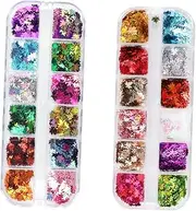 NOLITOY 2 Boxes Maple Leaf Nail Decals Gold Flakes for Natural or Artificial Nails Lightweight Comfortable Manicure Sequins