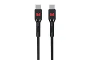 Monster Braided Tough 1.2M USB-C to USB-C Charging Sync Phone Power Cable Black