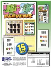 Pull Tab - Hard Card - Tickets Game - Holder - Elevens