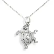 Swimming Turtle Necklace Sterling Silver Chain Included - Made in the USA