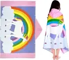 Kids Beach Towel Hooded Absorbent Bath Swim Towel Large Cotton Poncho Wrap Towel