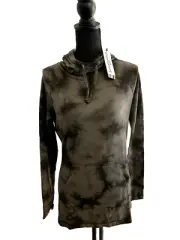 Smartwool 250 Hoodie Merino Wool Thermal Plant Base Dye Black Marble Wash Medium