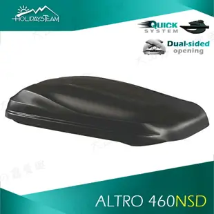 【露營趣】安坑特價 Holidays Team ALTRO 460NSD 車頂行李箱 消光黑 雙開 車頂箱 行李箱 漢堡