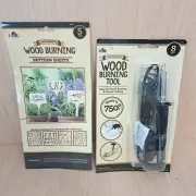 Plaid Wood Burning and Stencil Cutting Tool & 5 Piece Decorative Pattern Sheets