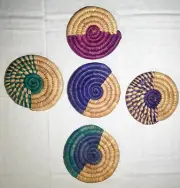 African Weave Cup Mat - Handmade